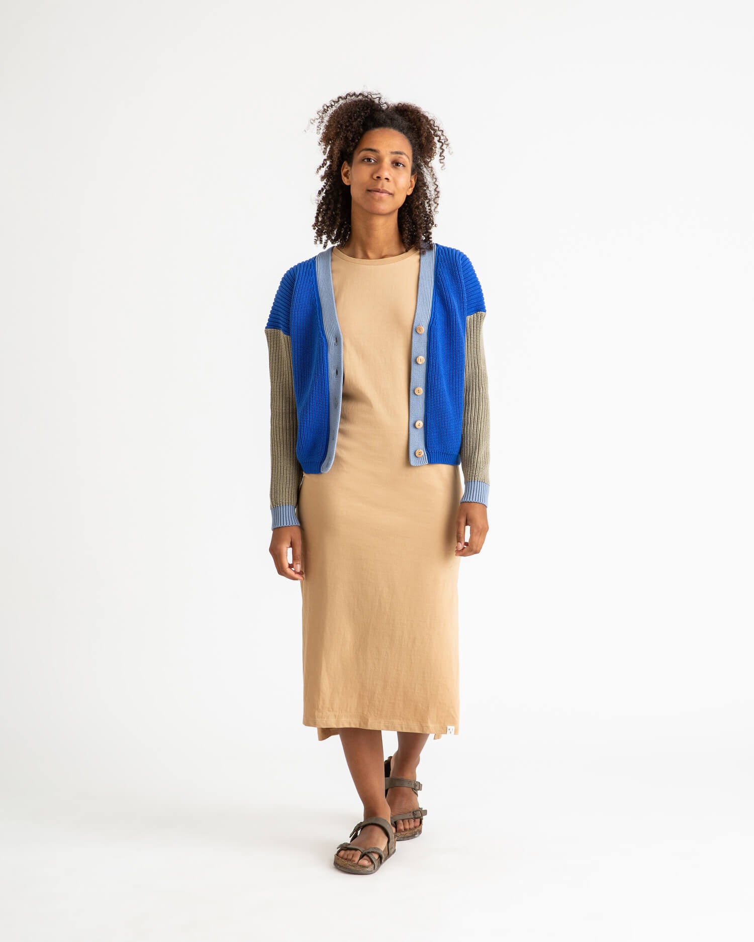 Color Block Cardigan cobalt