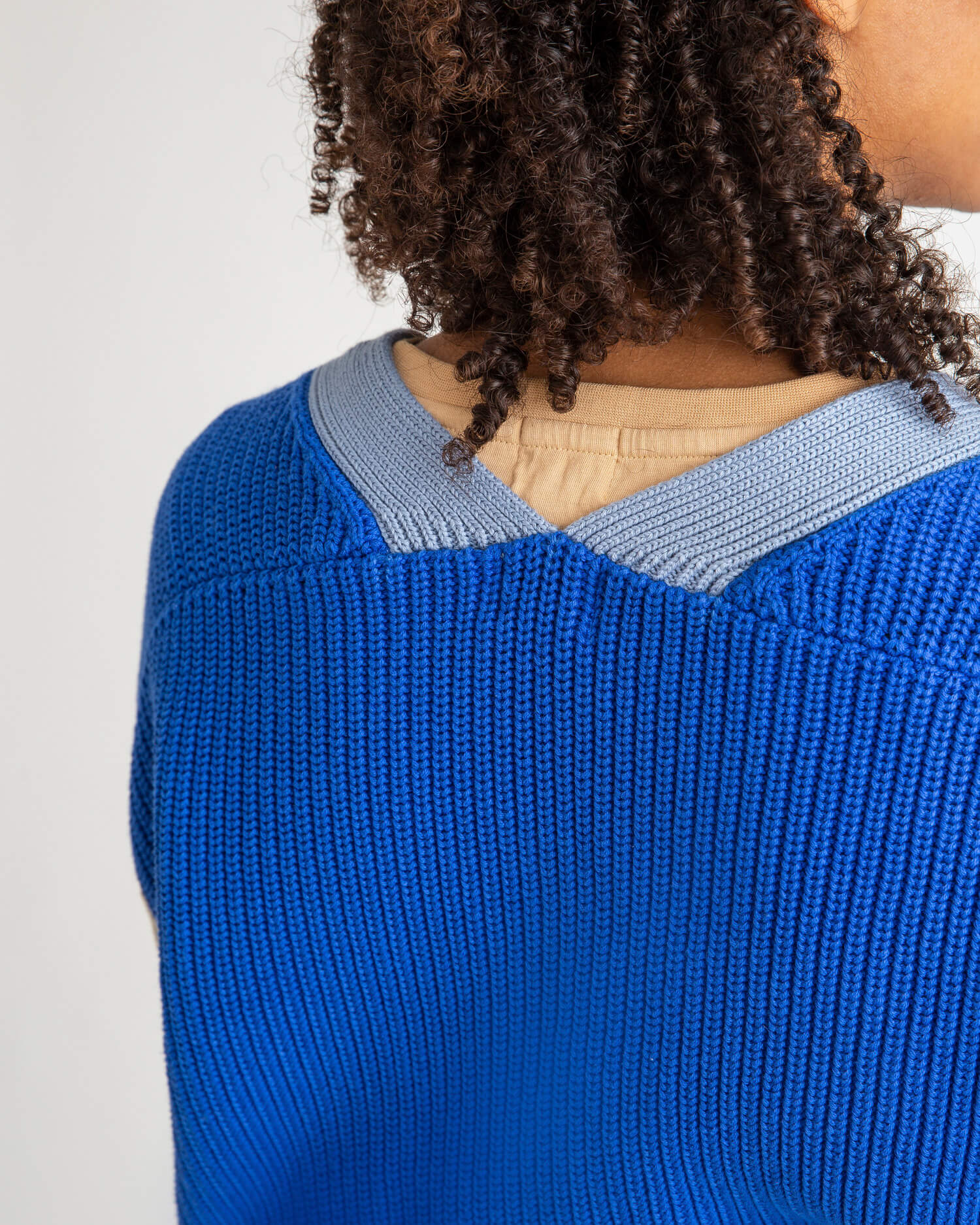 Color Block Cardigan cobalt