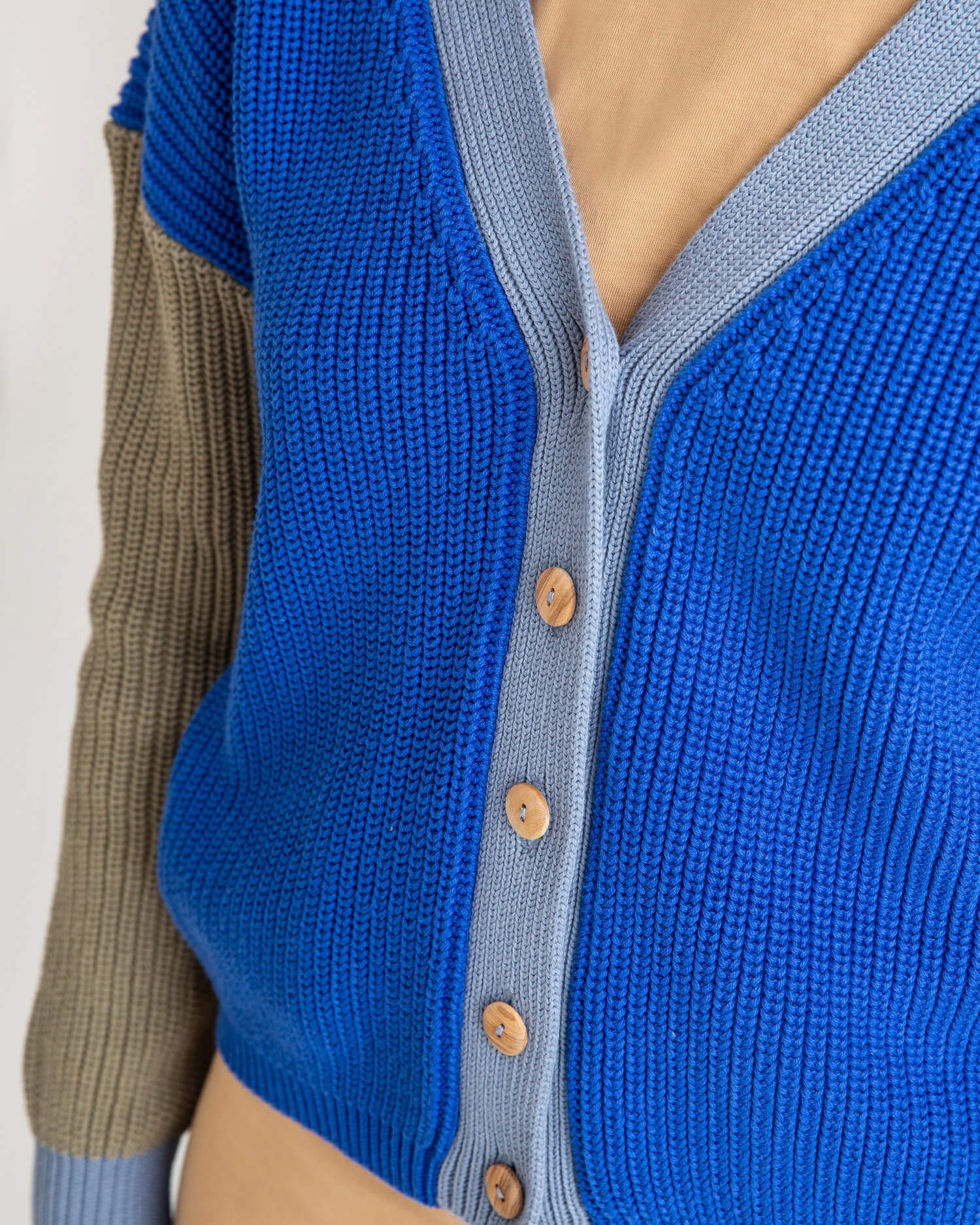 Color Block Cardigan cobalt