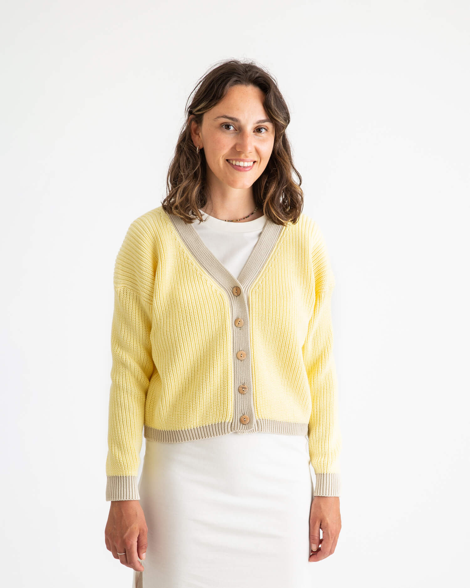 Color Block Cardigan daffodil