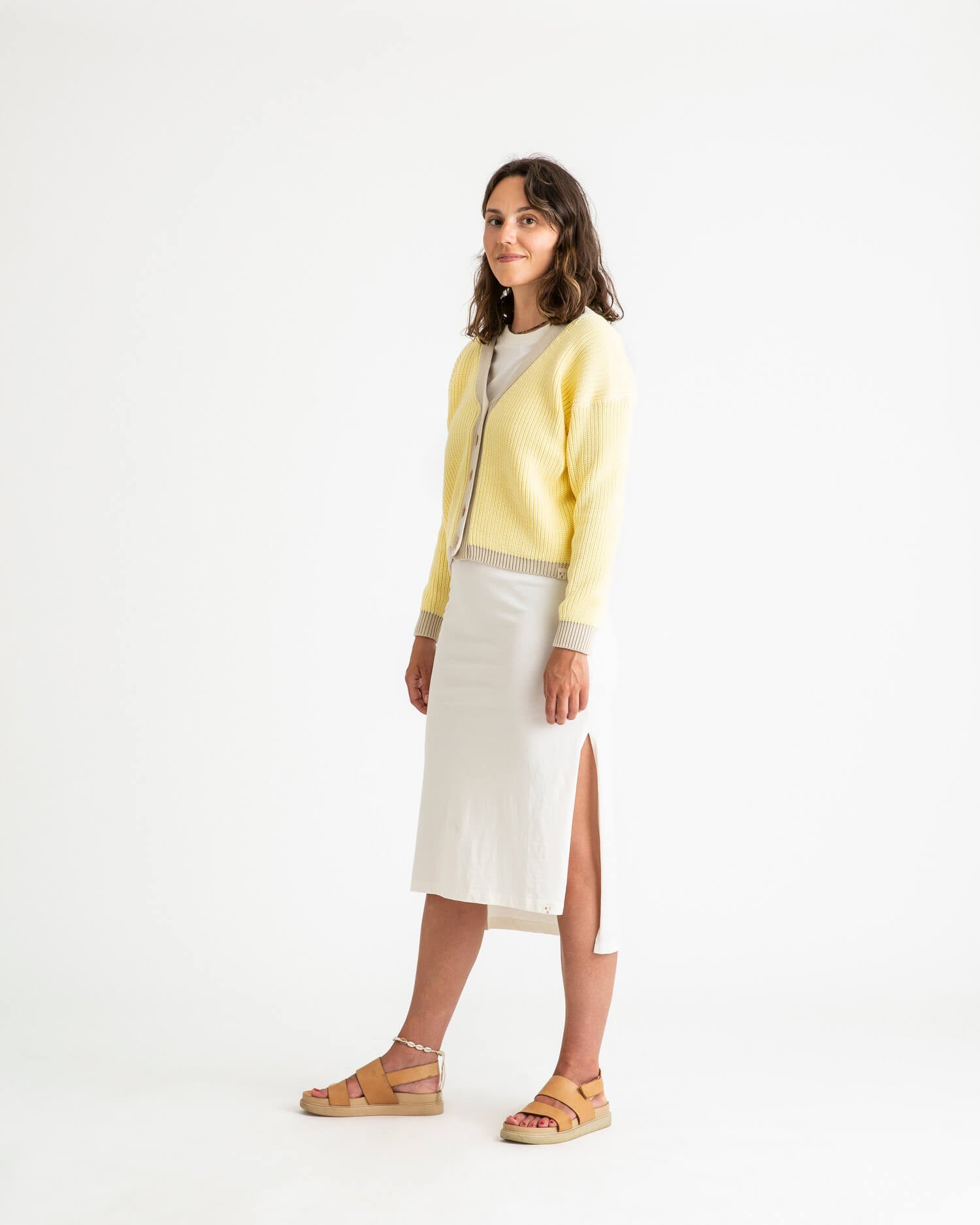 Color Block Cardigan daffodil