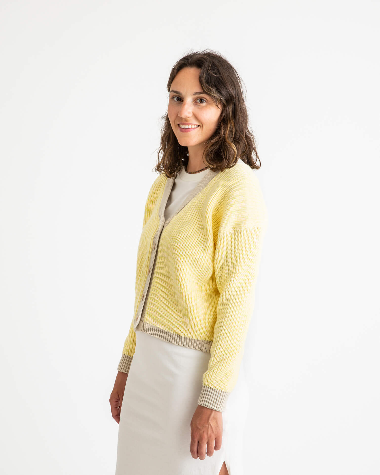 Color Block Cardigan daffodil