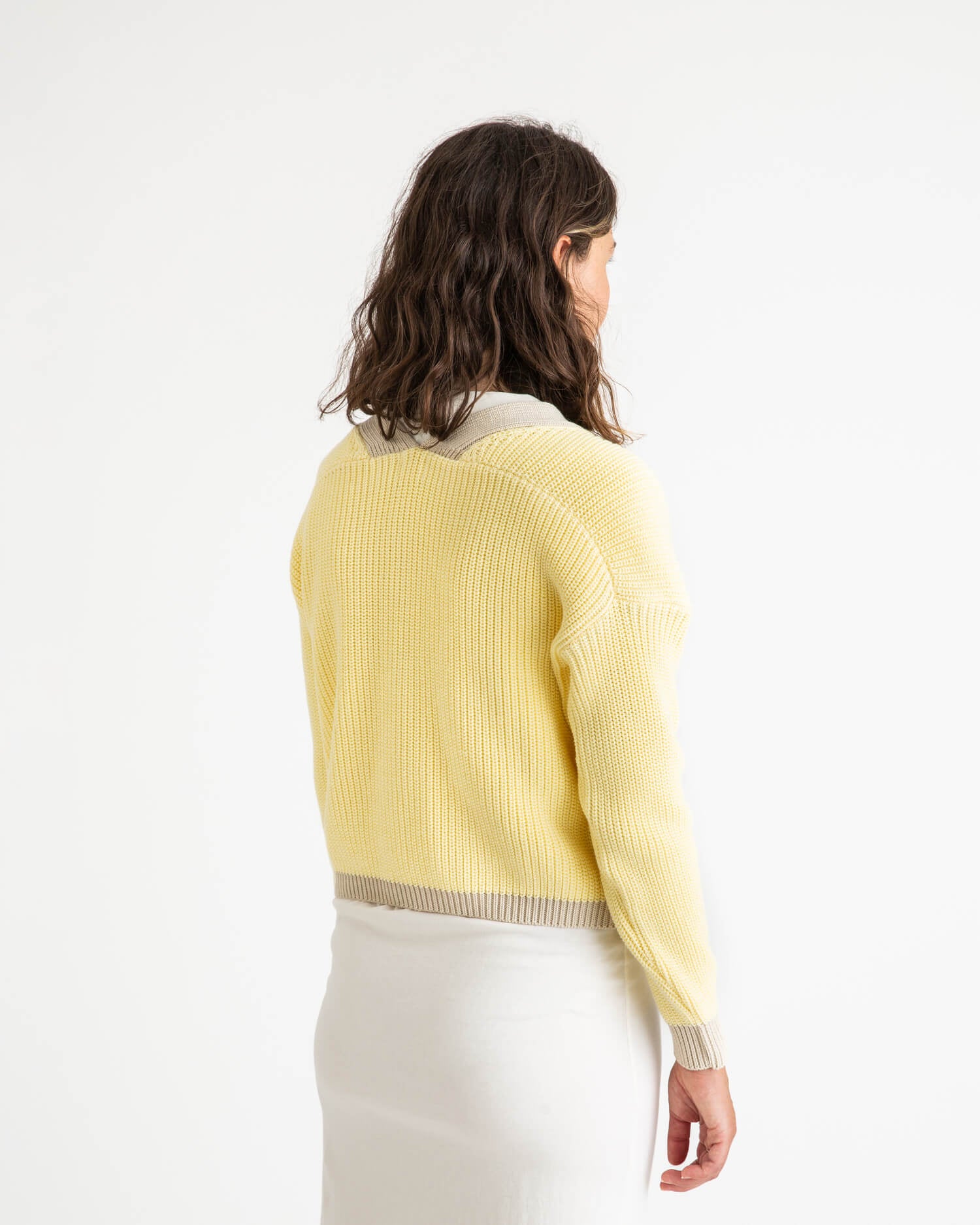 Color Block Cardigan daffodil