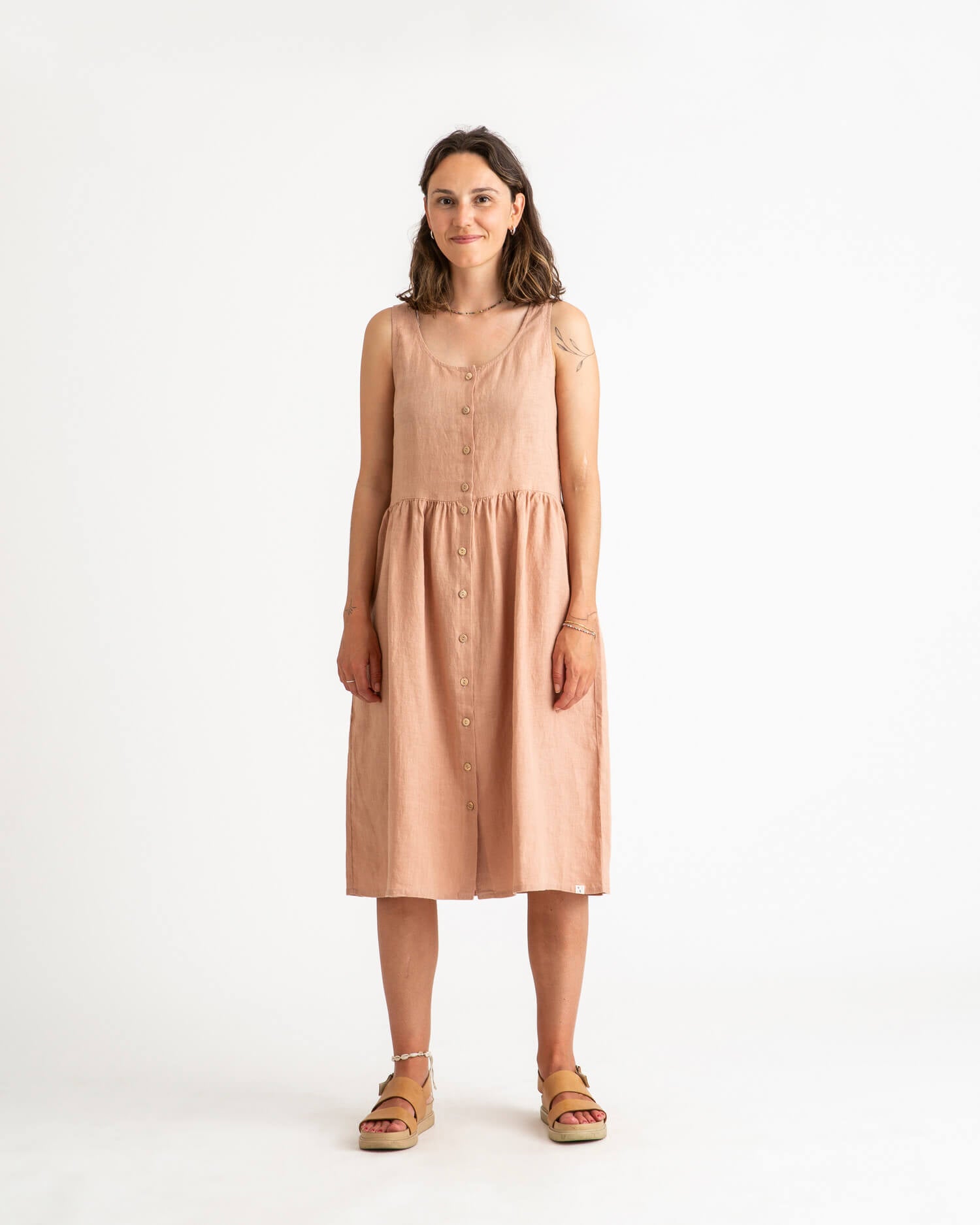 Gathered Dress rosewood