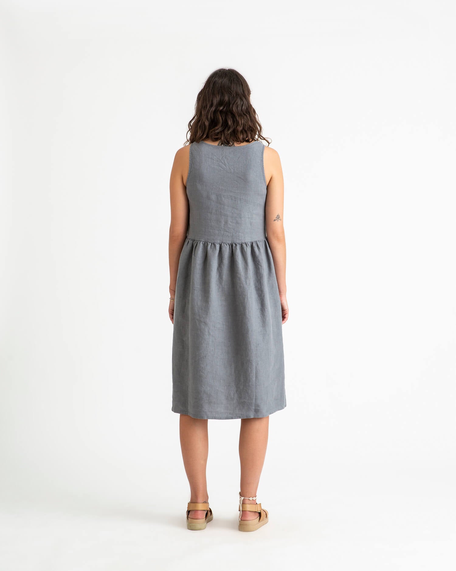 Gathered Dress storm blue