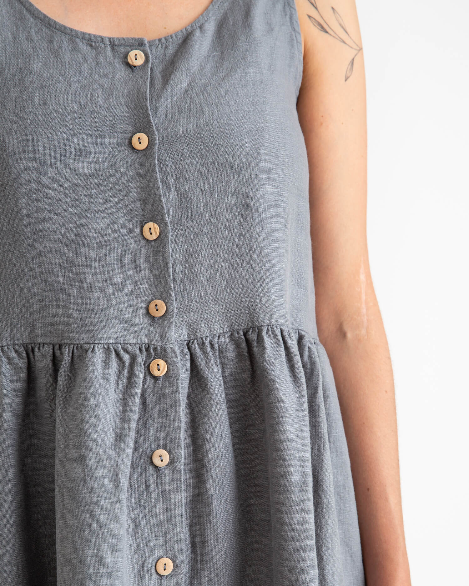 Gathered Dress storm blue