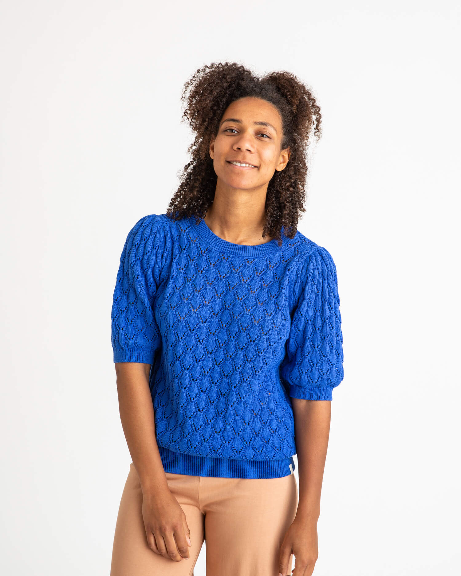 Knit Blouse cobalt