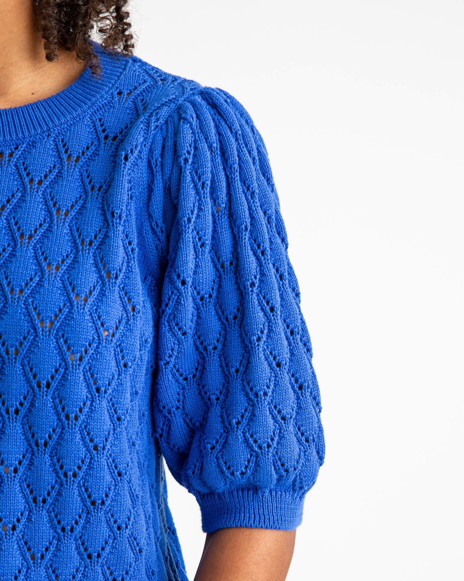 Knit Blouse cobalt