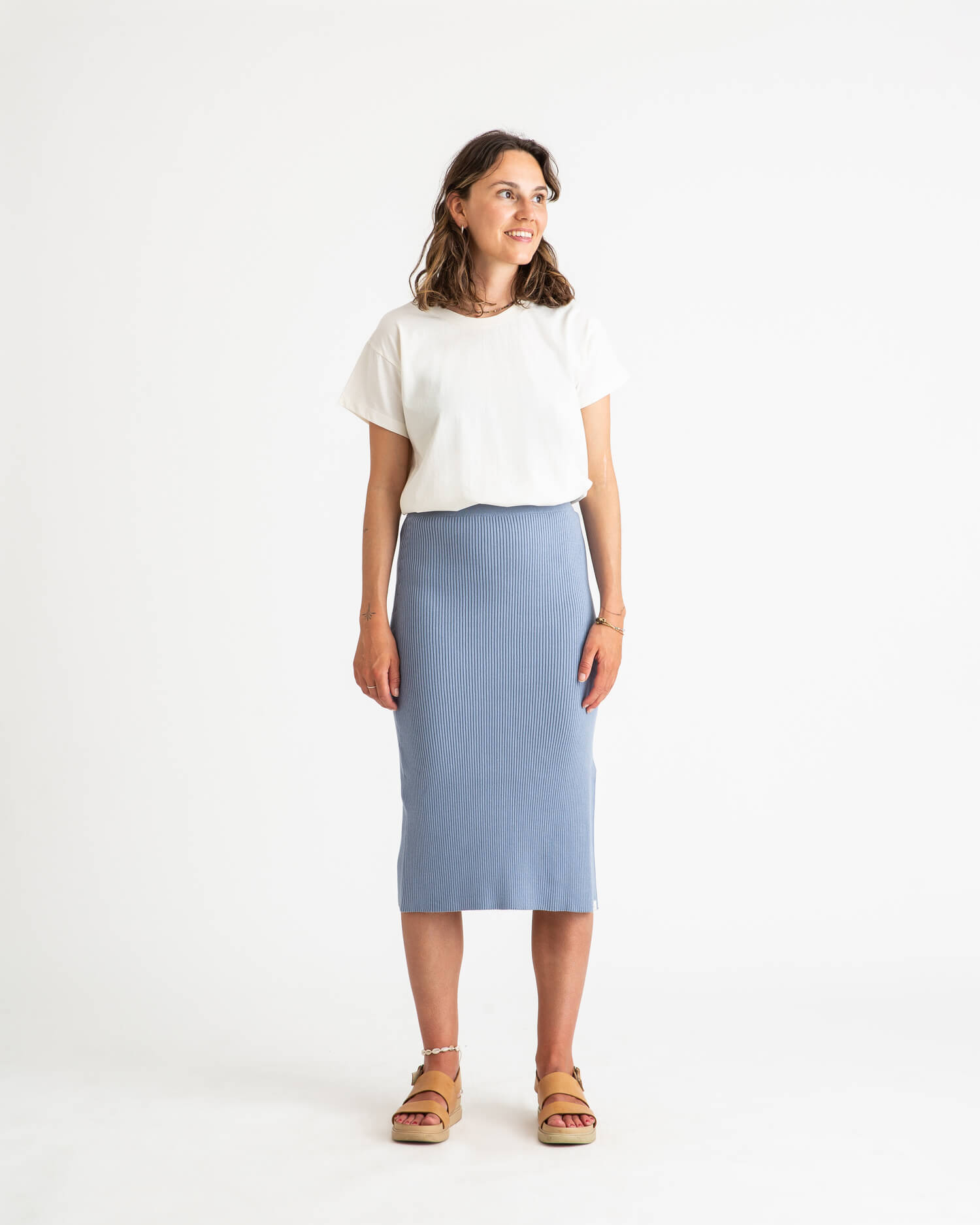 Knit Skirt dove blue