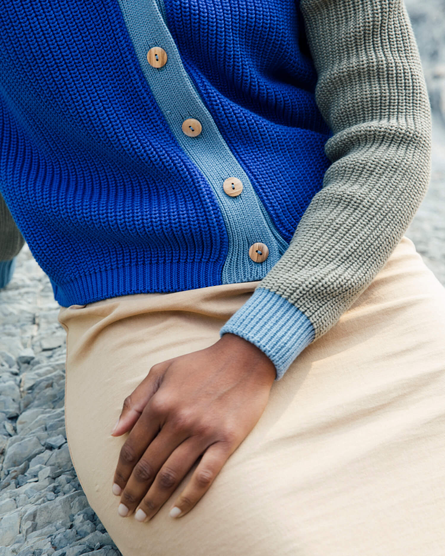 Color Block Cardigan cobalt