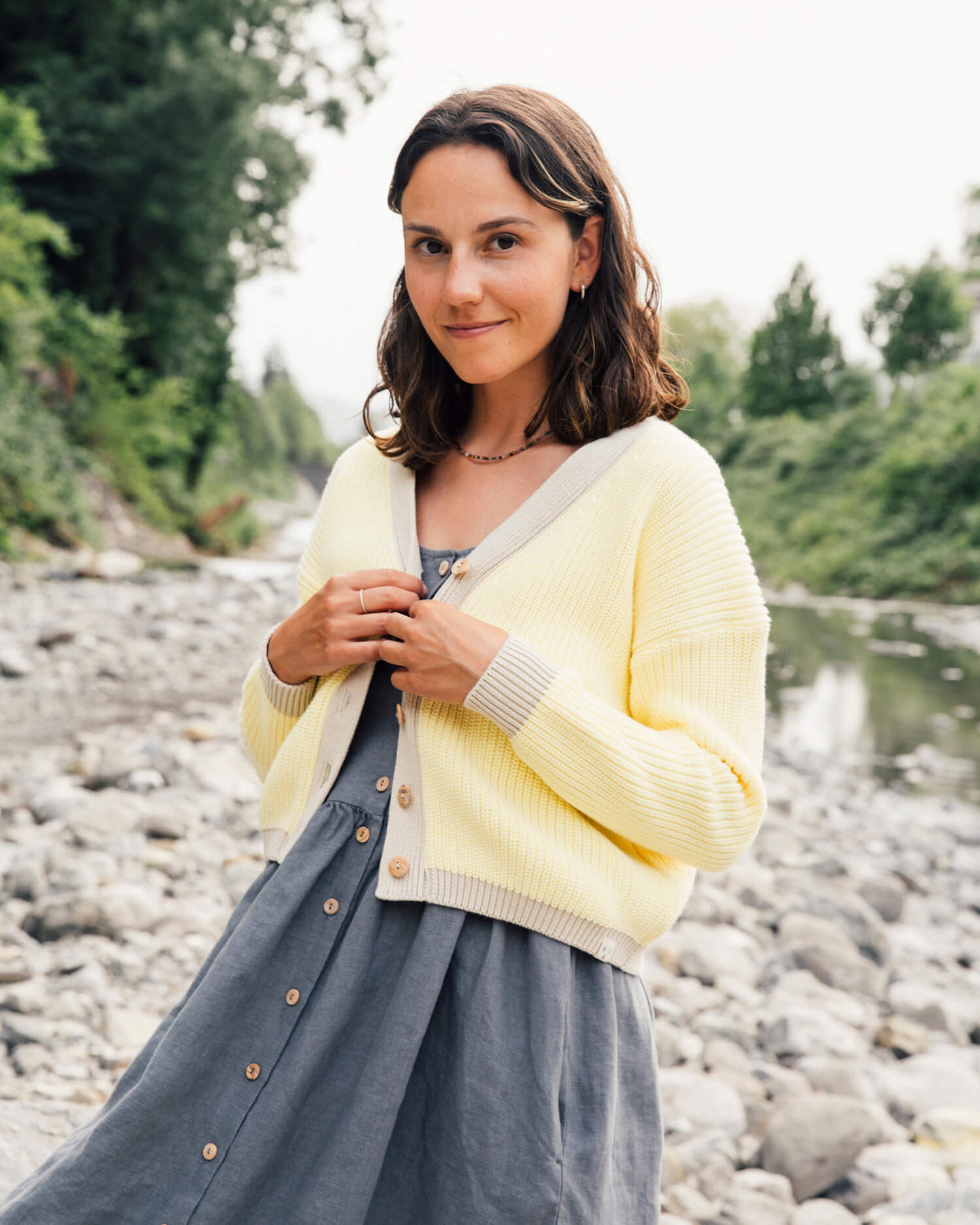 Color Block Cardigan daffodil