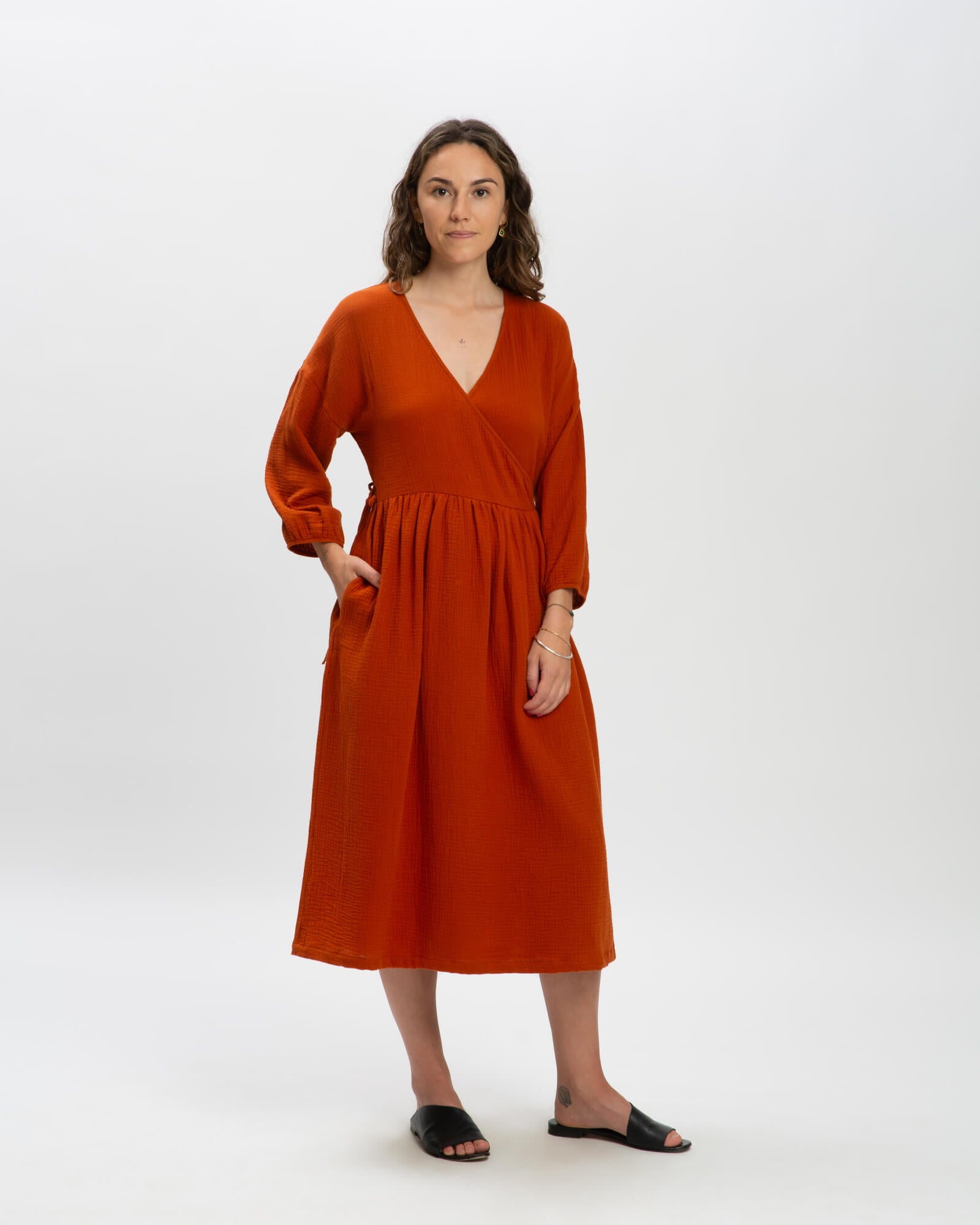 Muslin Dress brick Muslin Dress brick