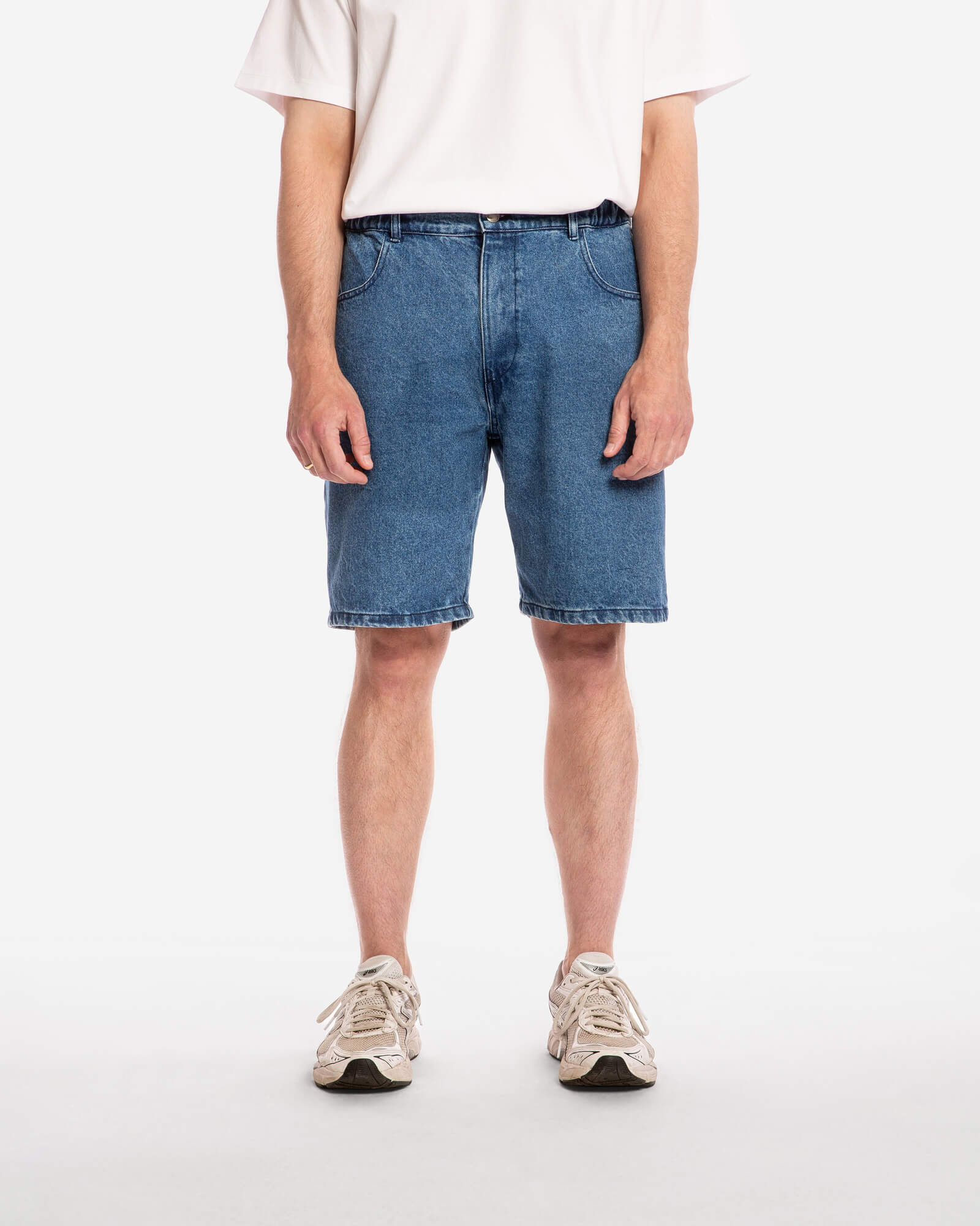 Loose Denim Shorts mid blue