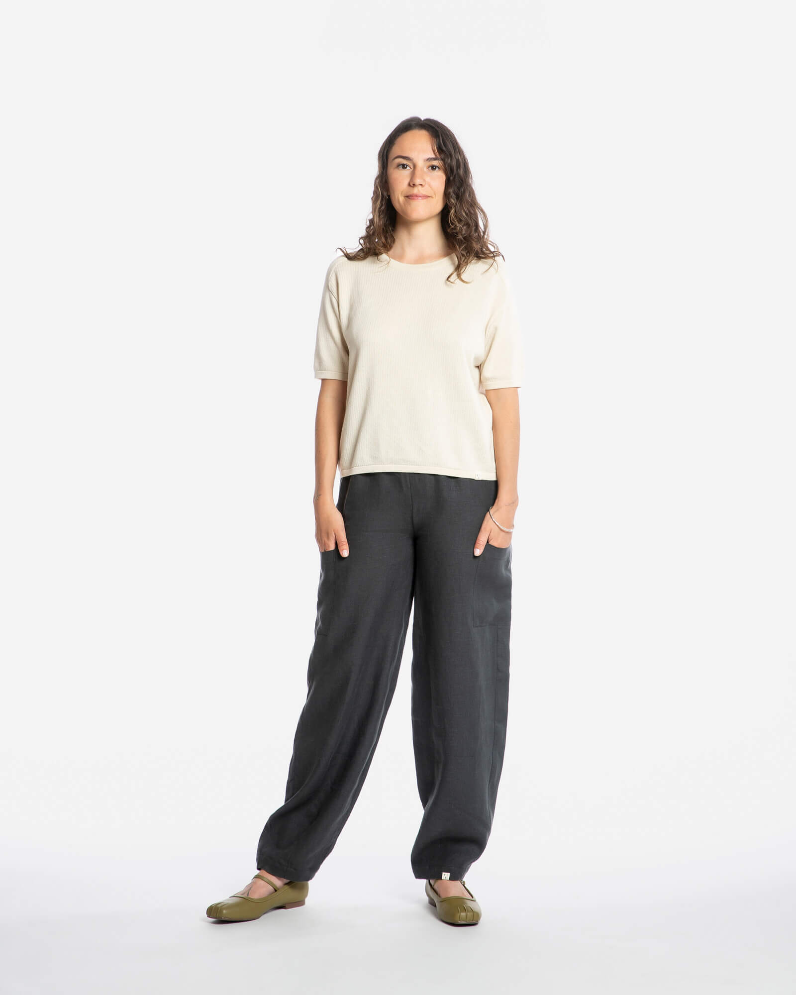 Barrel Leg Pants black