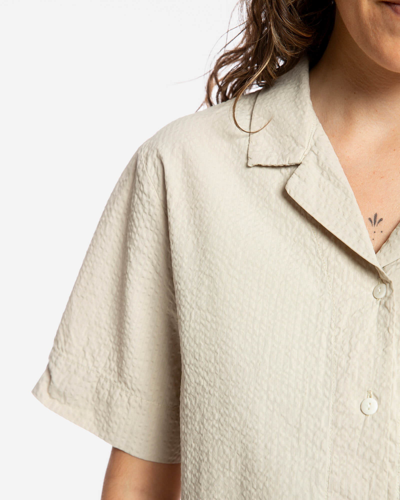 Seersucker Blouse sand