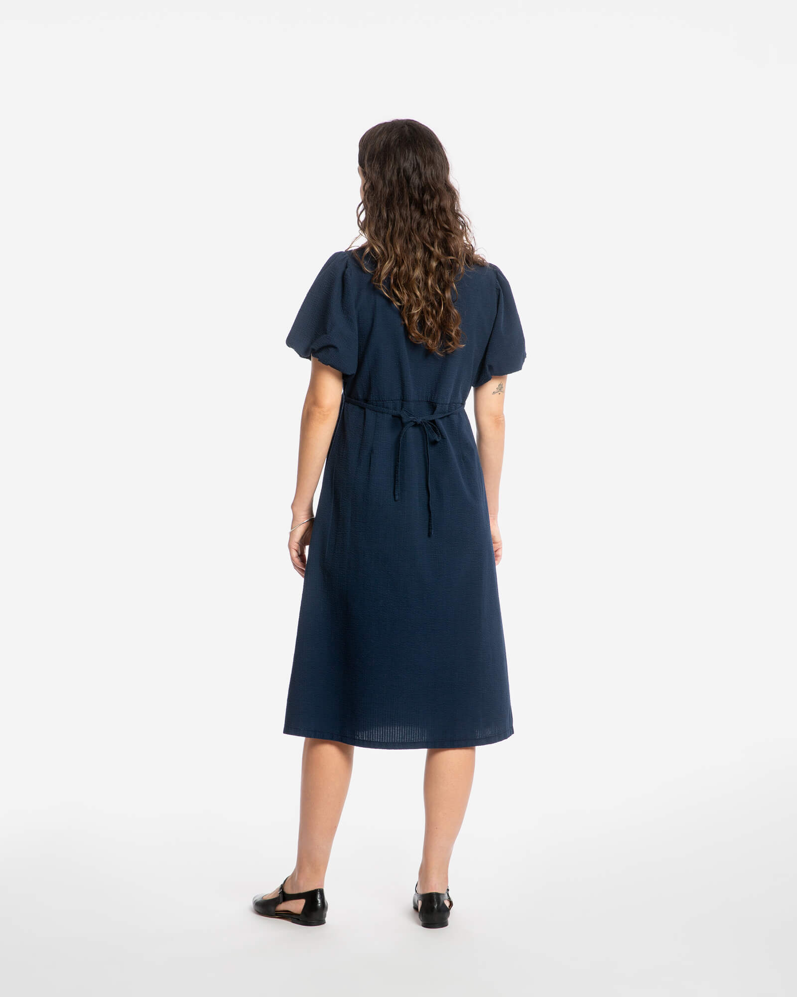V-Neck Dress navy