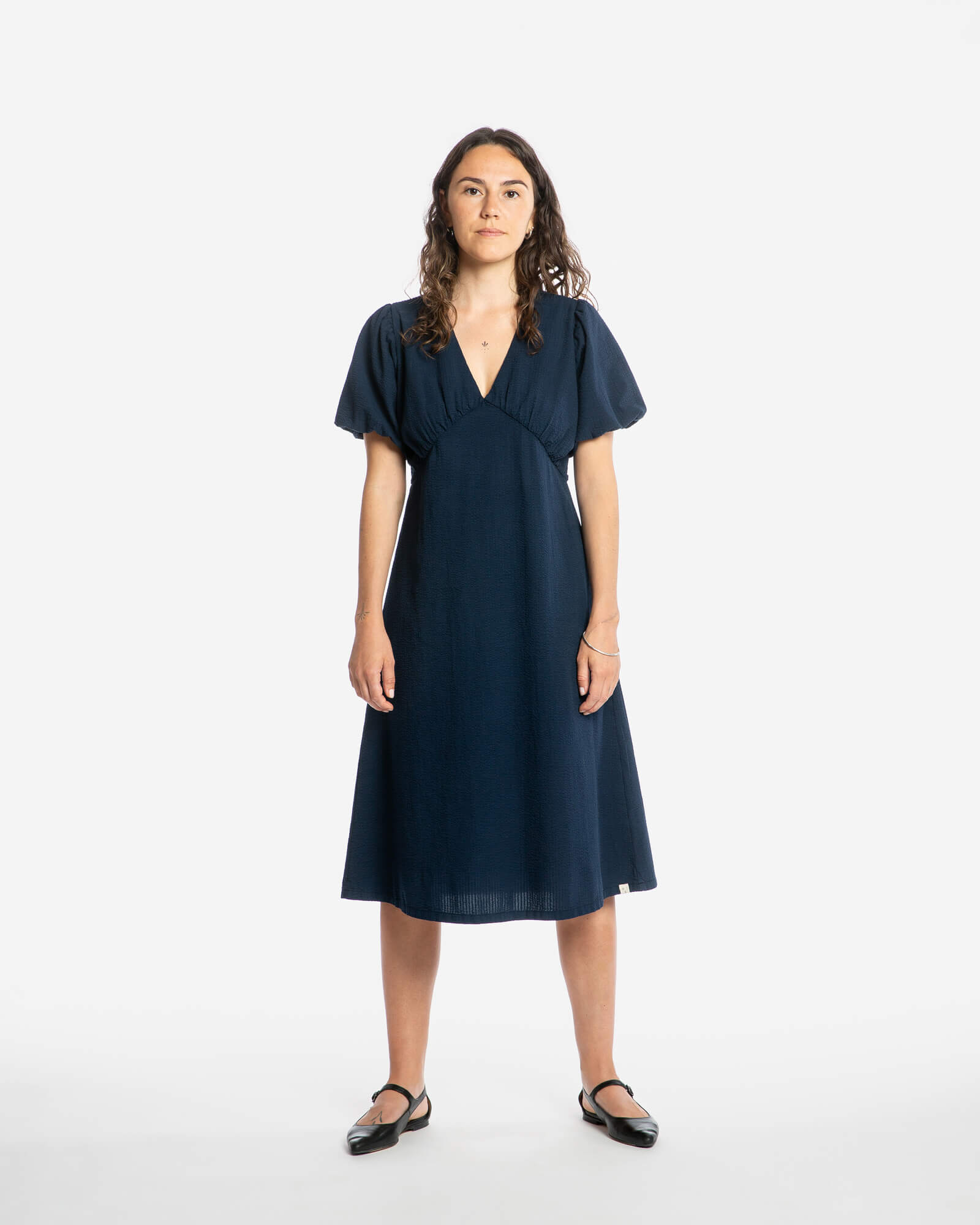 V-Neck Dress navy