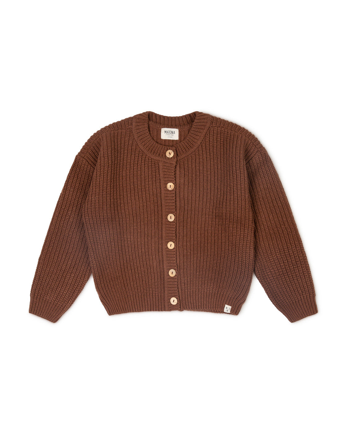 Round Neck Cardigan tabacco