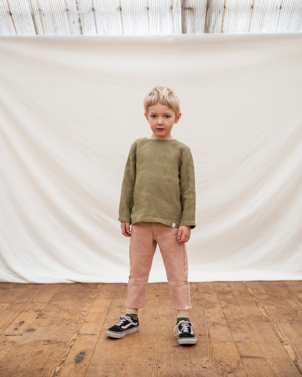 Longsleeve Linen Top olive