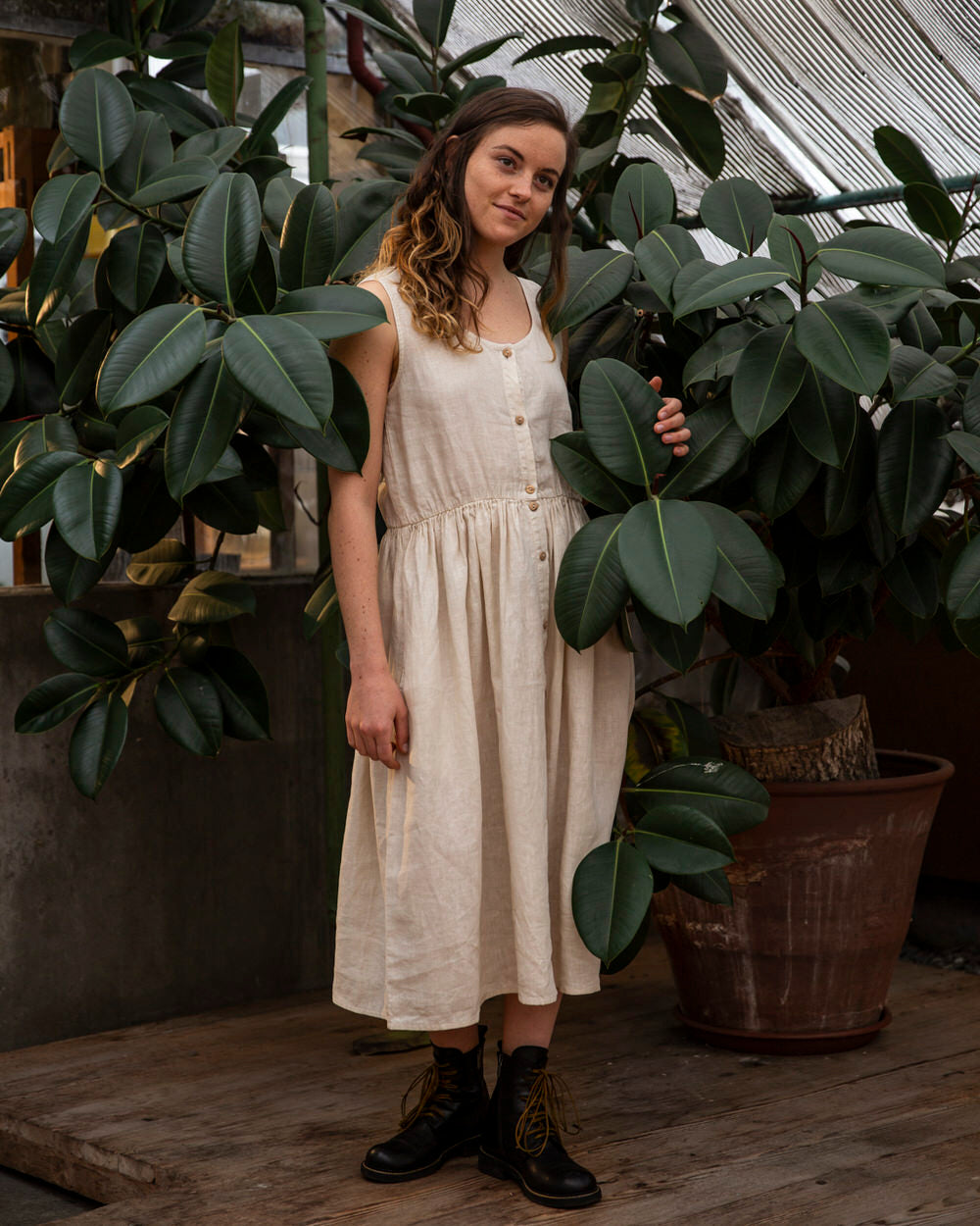 Gathered Dress hazel