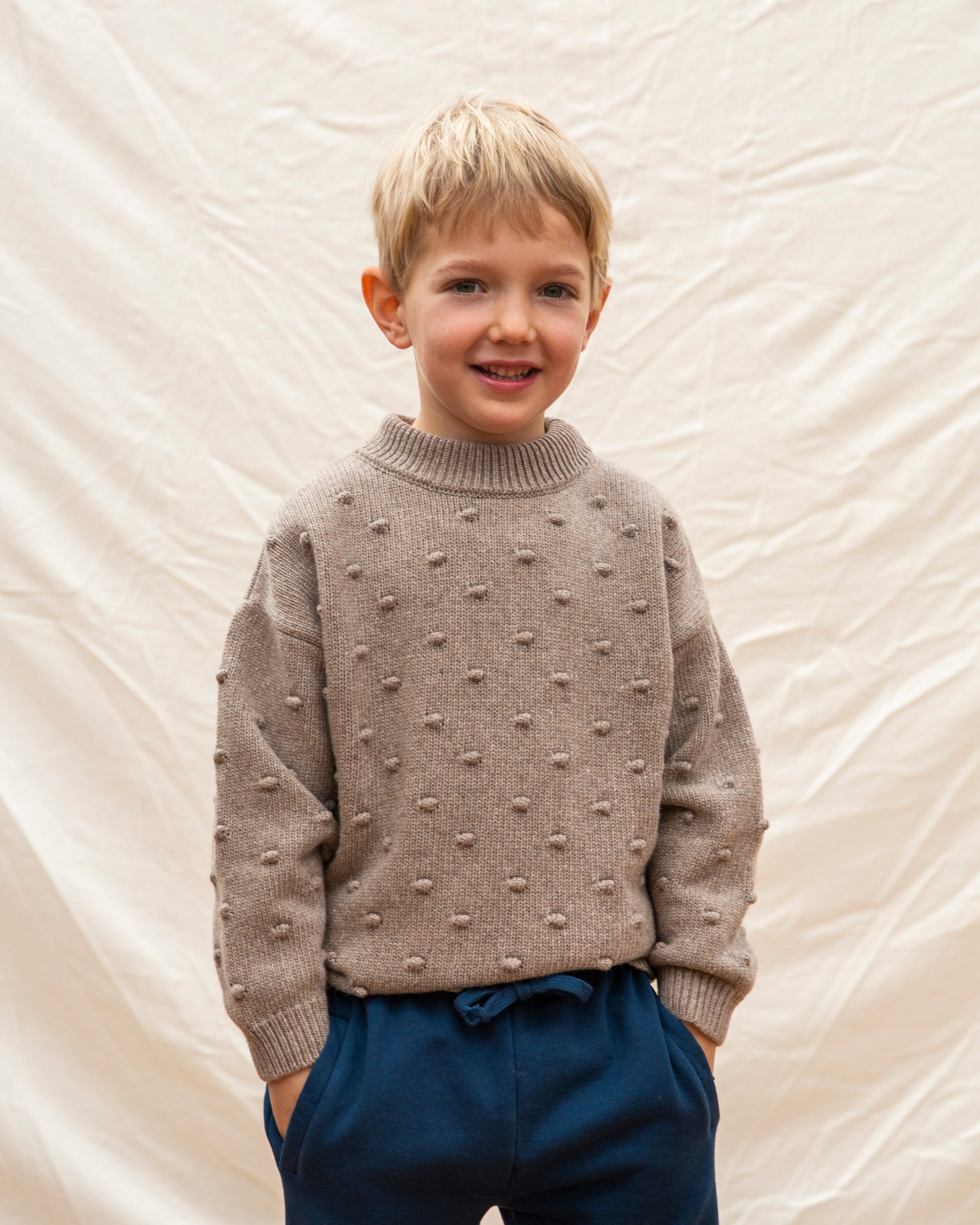 Bobble Sweater Kids taupe