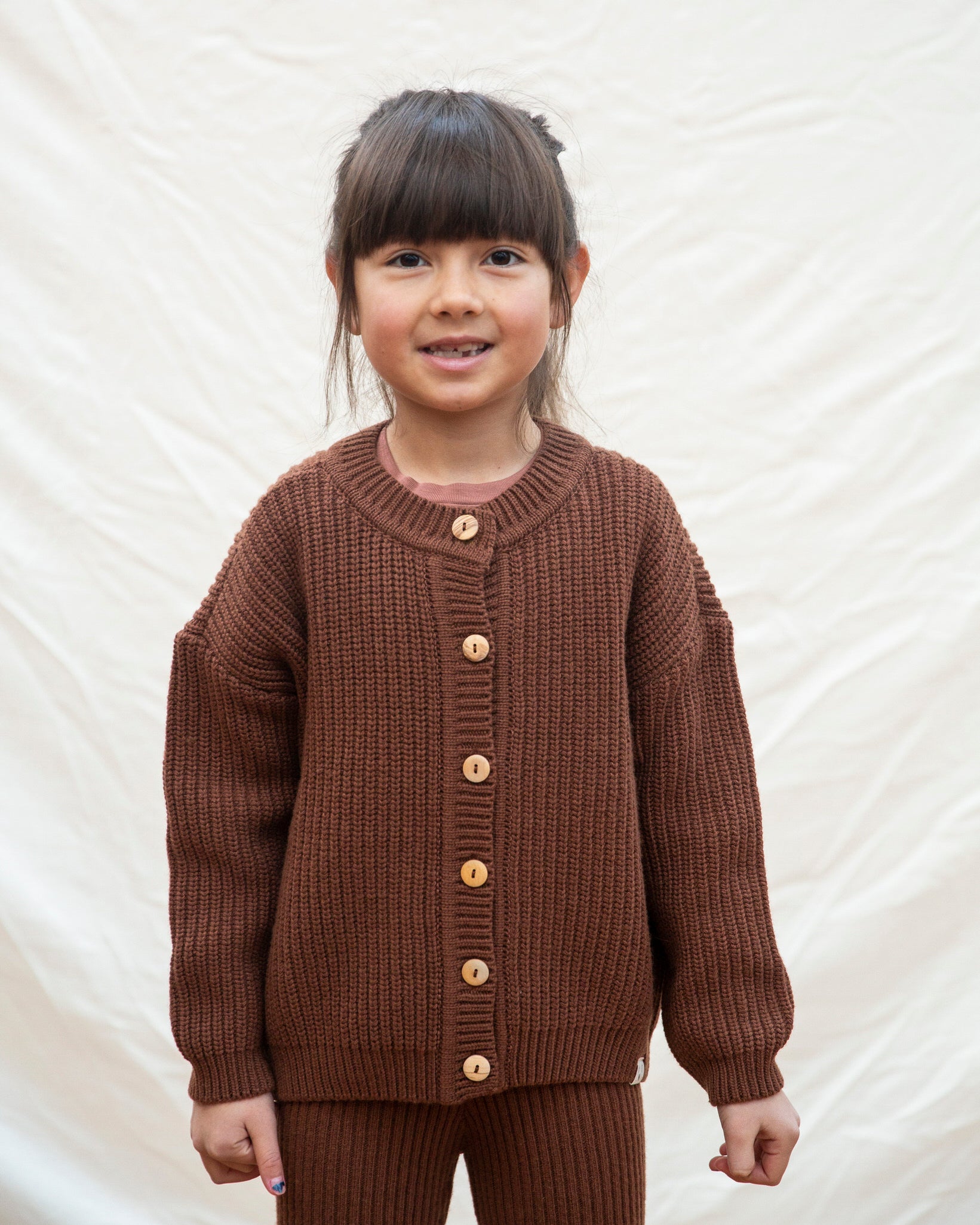 Round Neck Cardigan tabacco