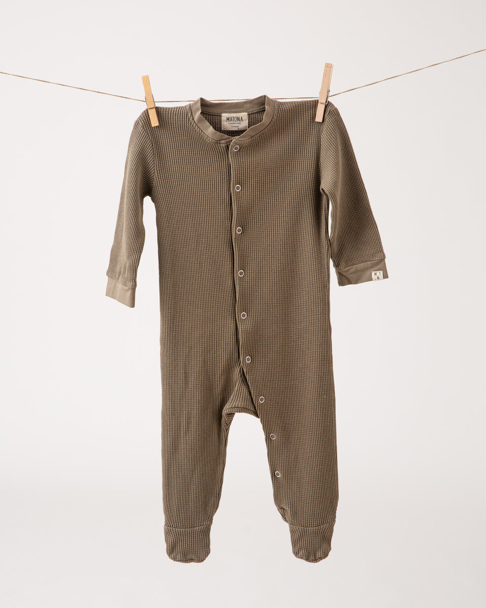 Basic Footed Pajama olive