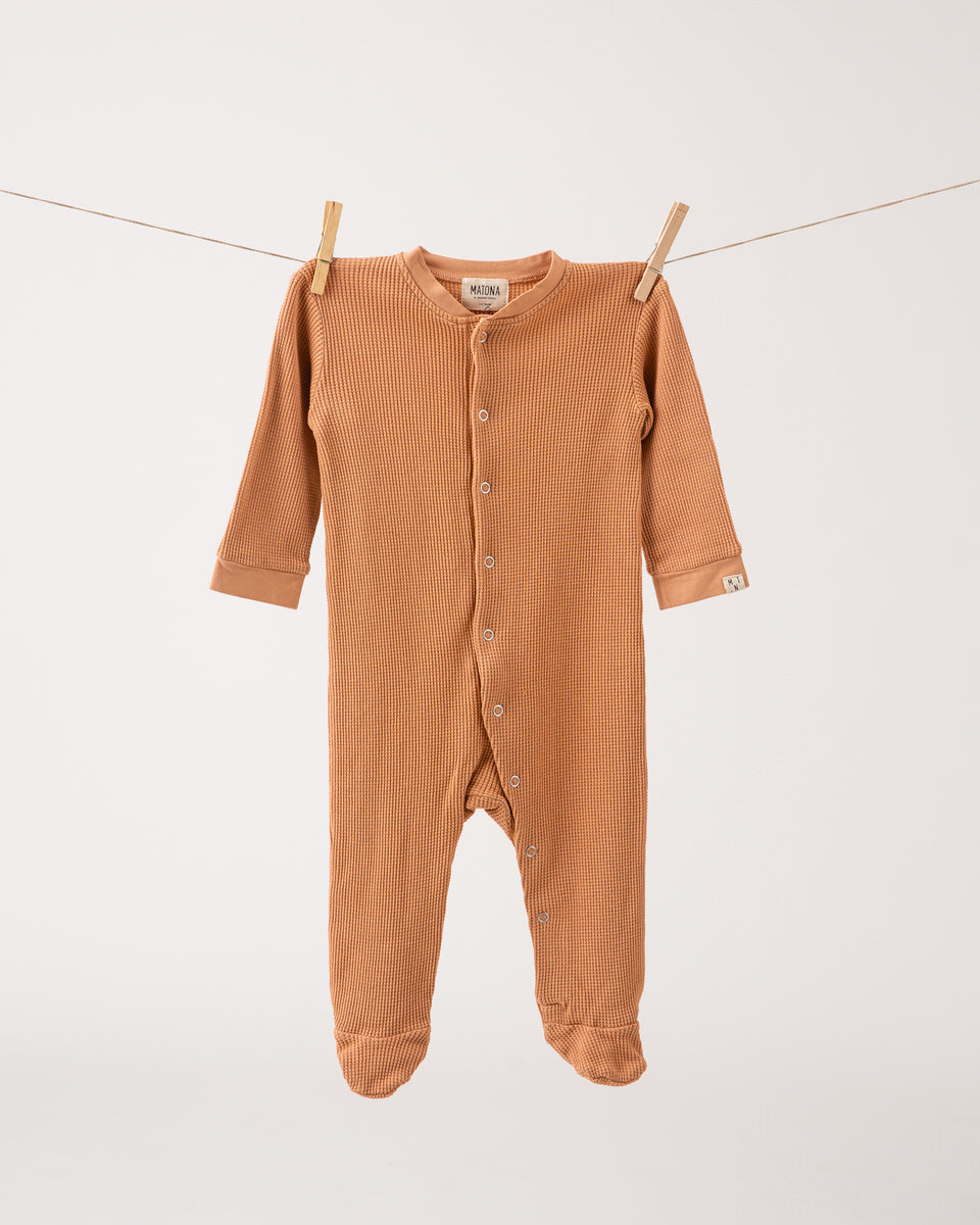 Basic Footed Pajama terracotta