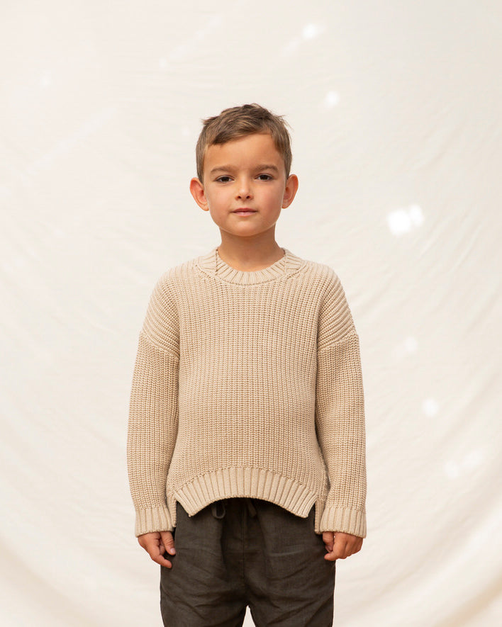 Regular Cotton Sweater Kids dune