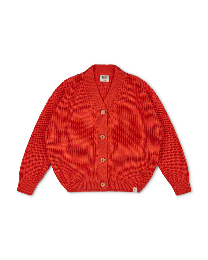 Chunky Cardigan poppy