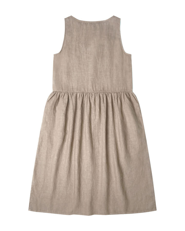 Gathered Dress almond