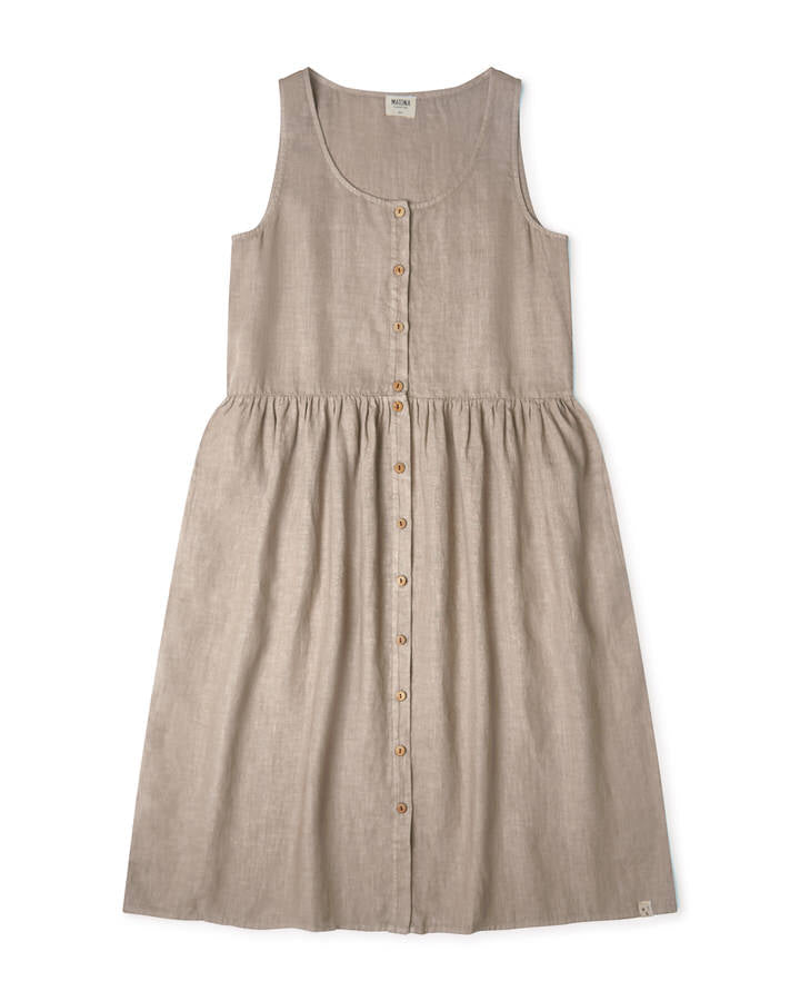Gathered Dress almond