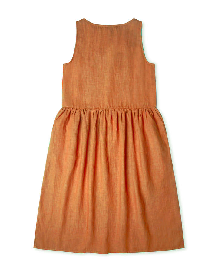 Gathered Dress rust