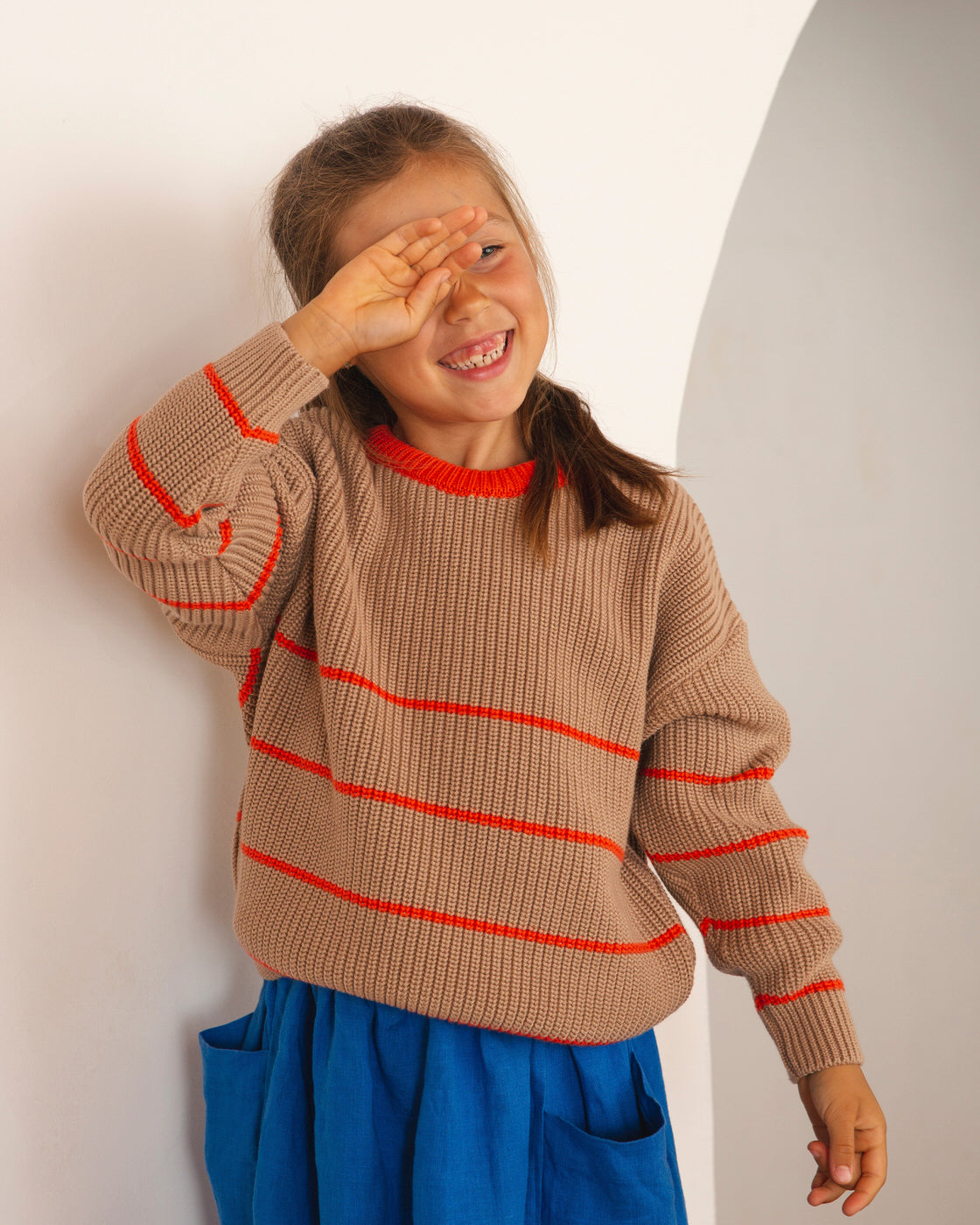 Essential Sweater poppy stripes