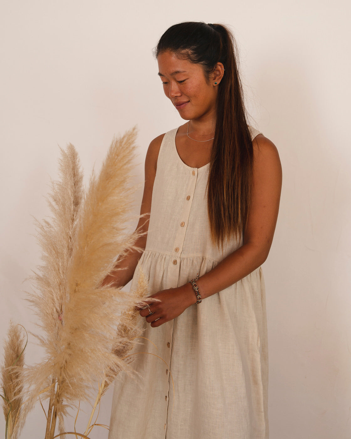 Gathered Dress rust