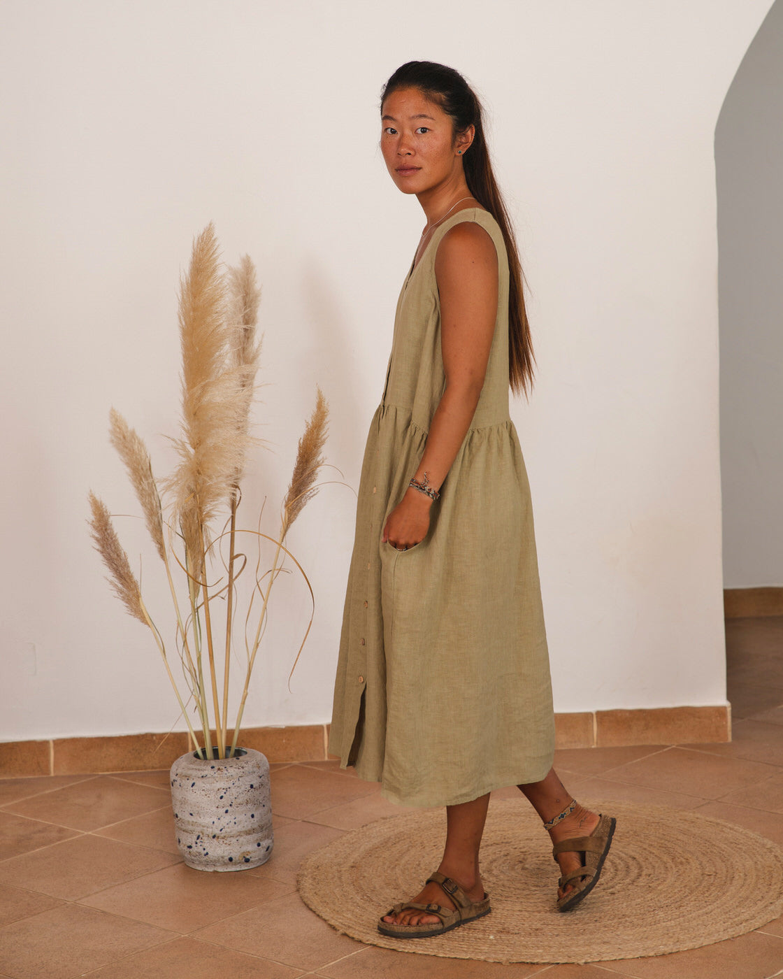 Gathered Dress willow