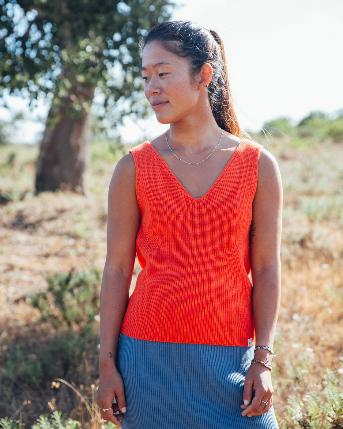 Knit Skirt ash blue