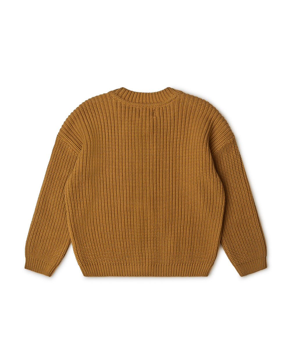 Crewneck Cotton Cardigan mustard