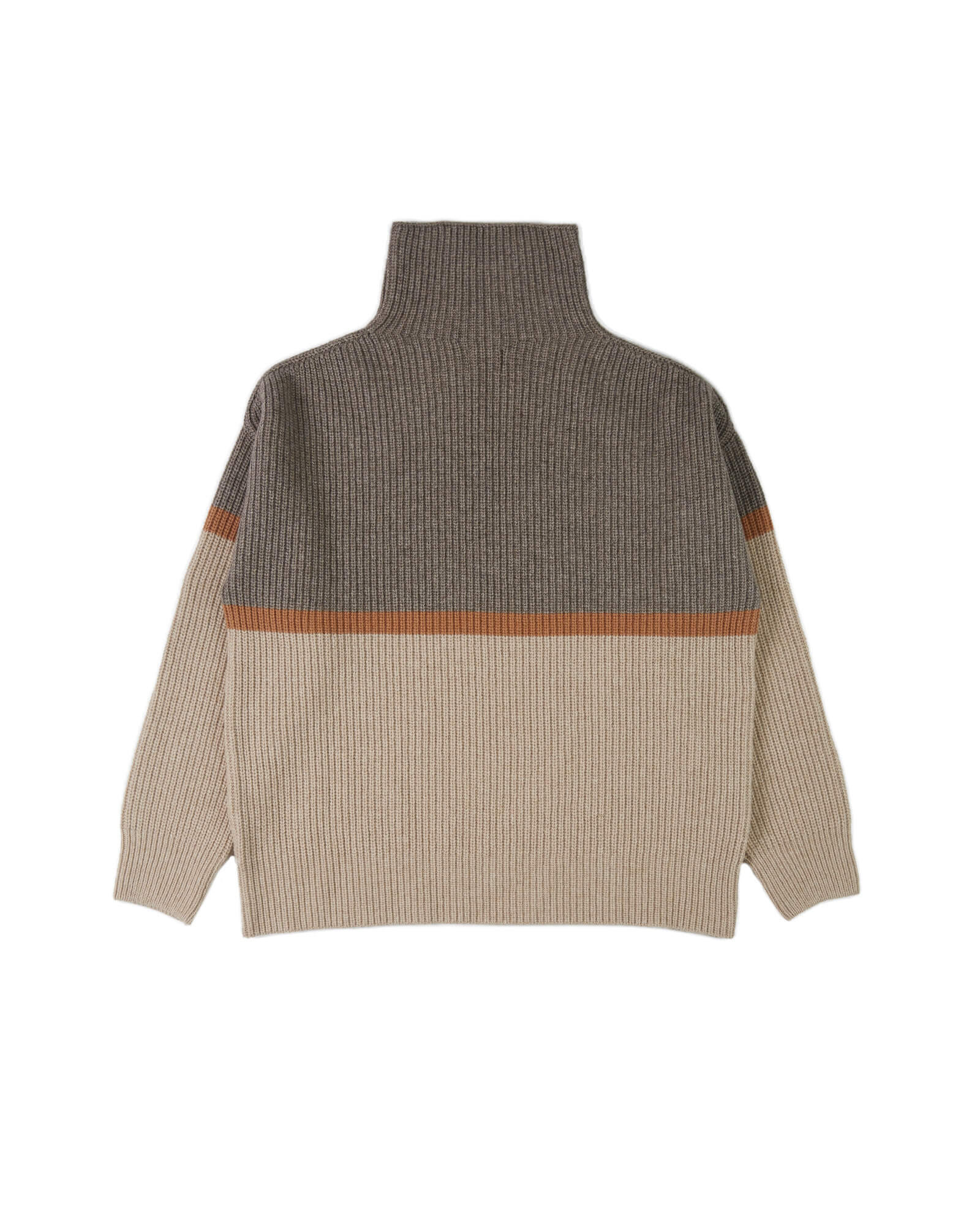 High Neck Sweater color block
