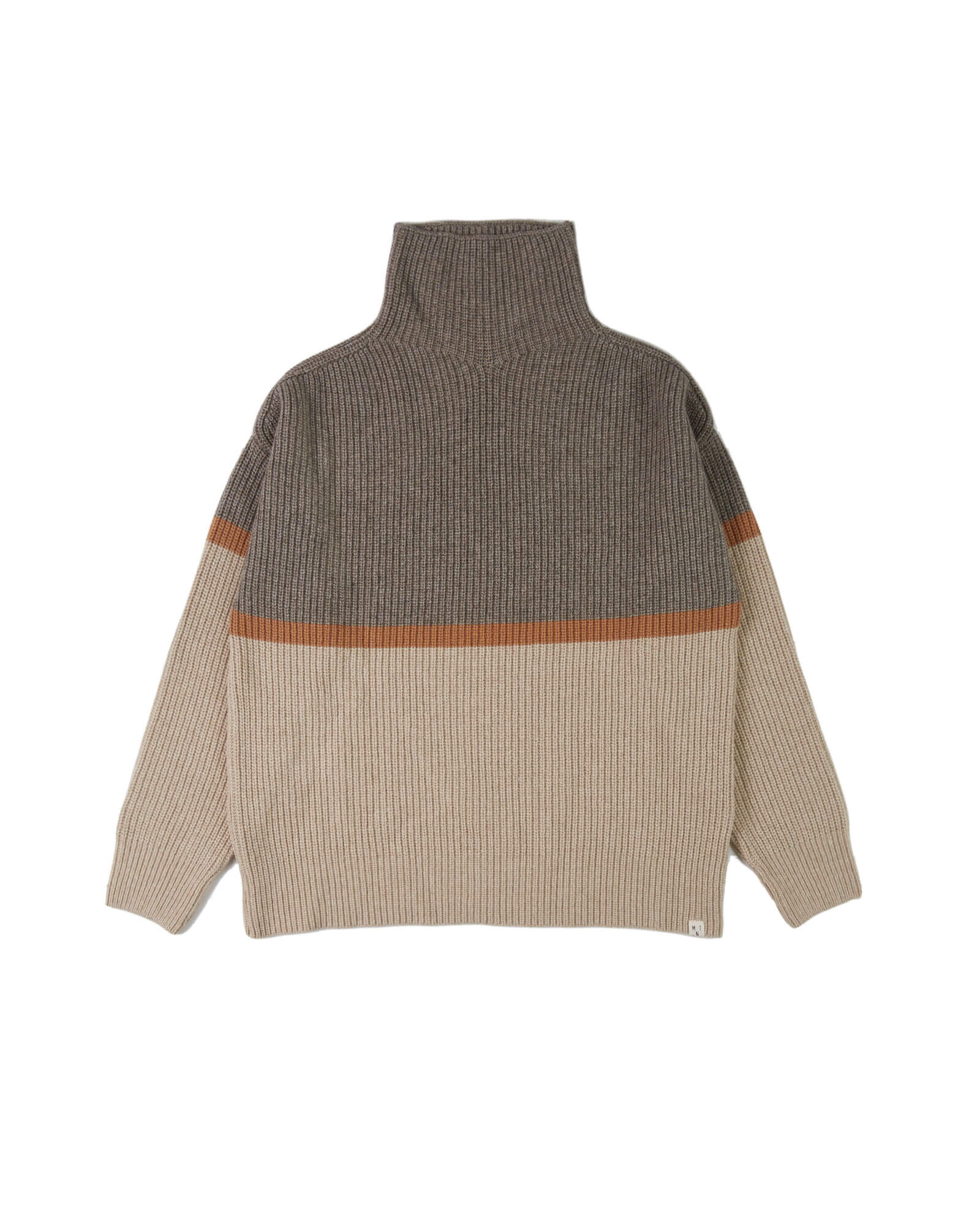 High Neck Sweater color block