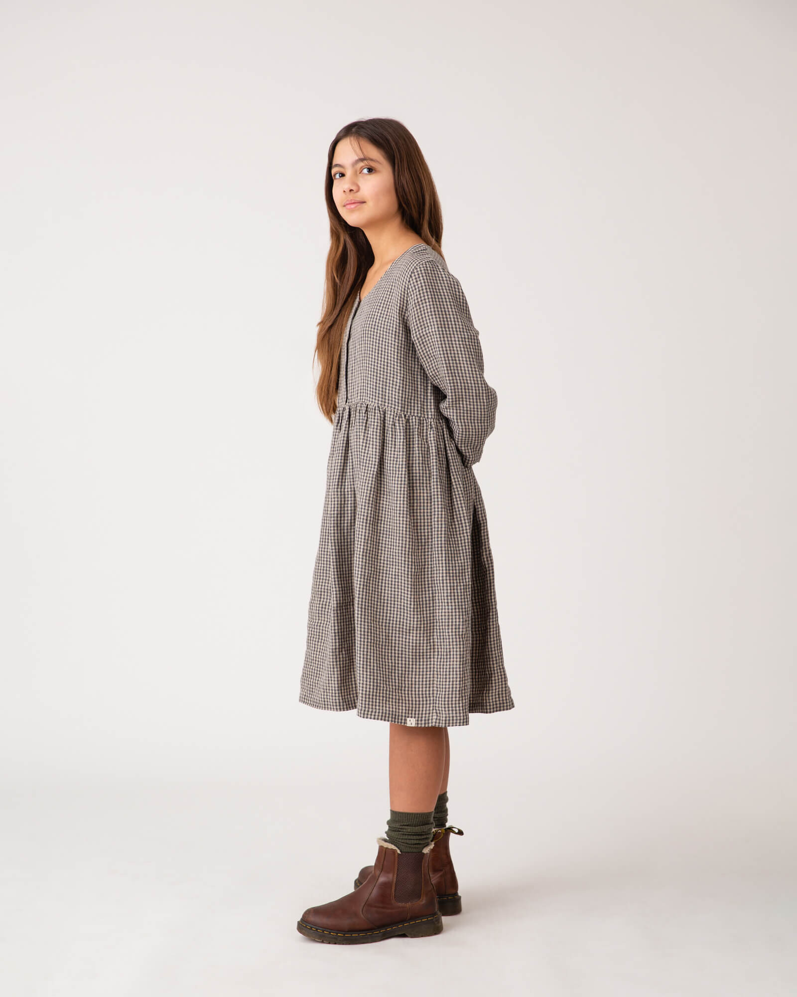 Buttoned Midi Dress vichy