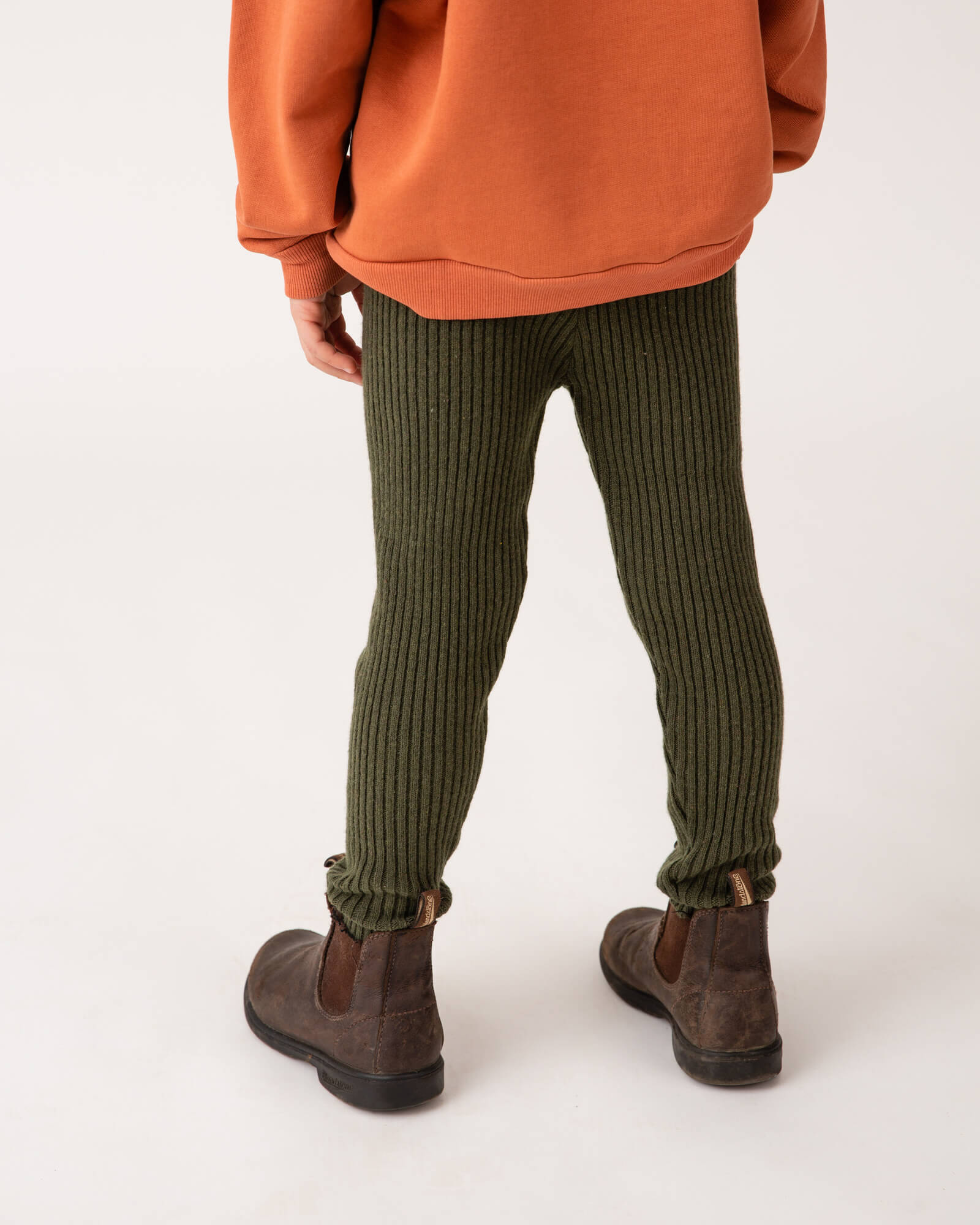 Rib Knit Leggings loden green