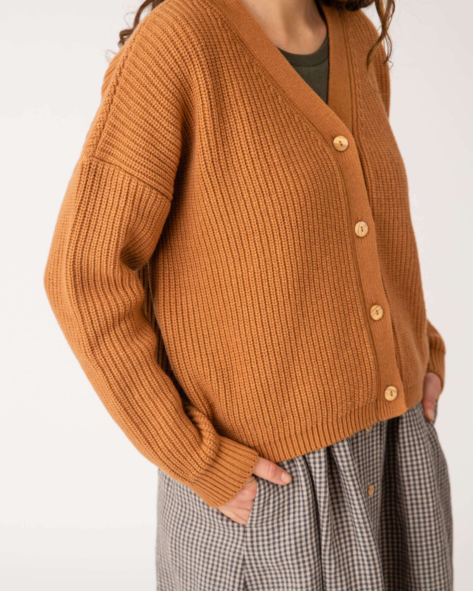 Ladies deals ochre cardigan