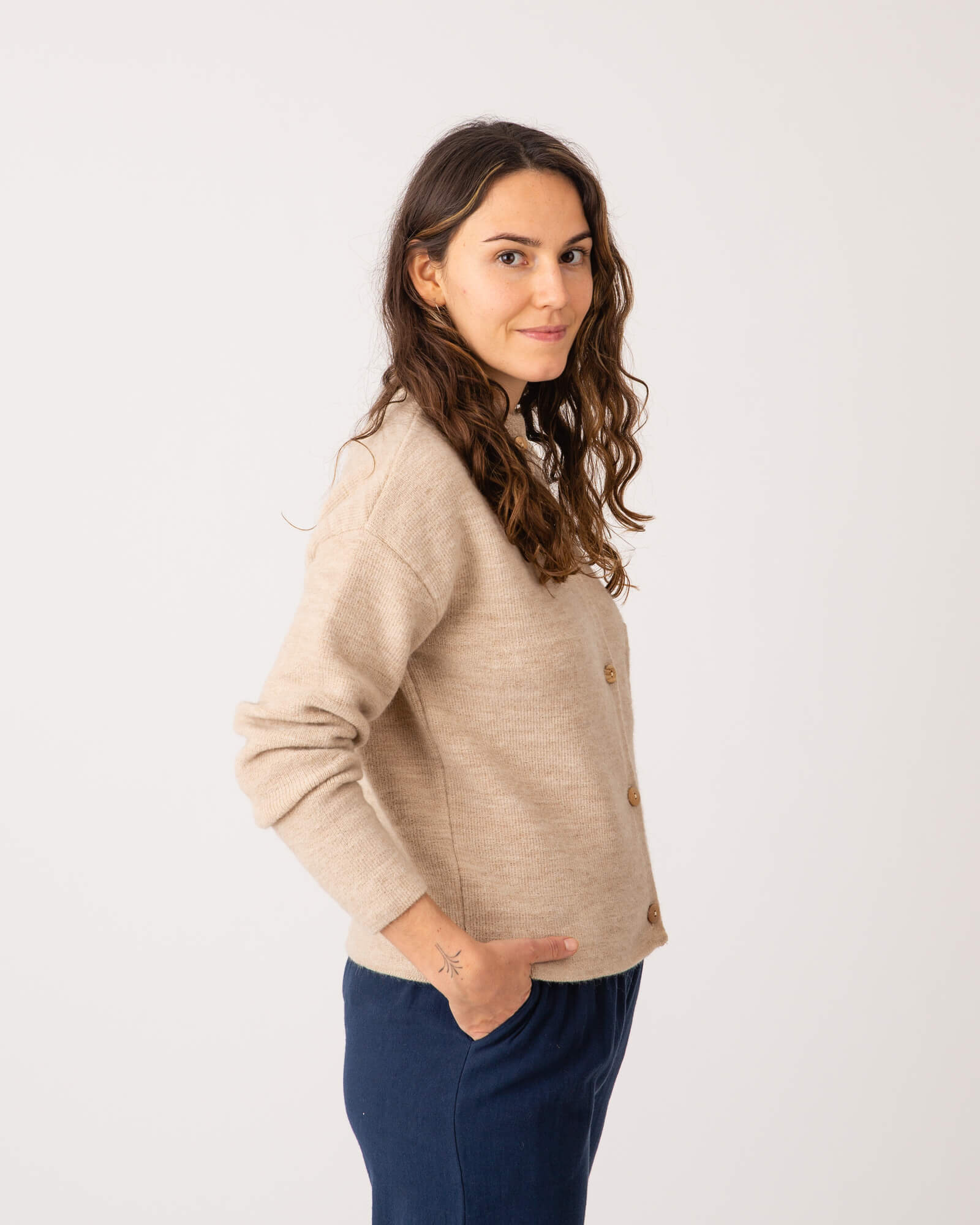 Patch Pocket Cardigan camel