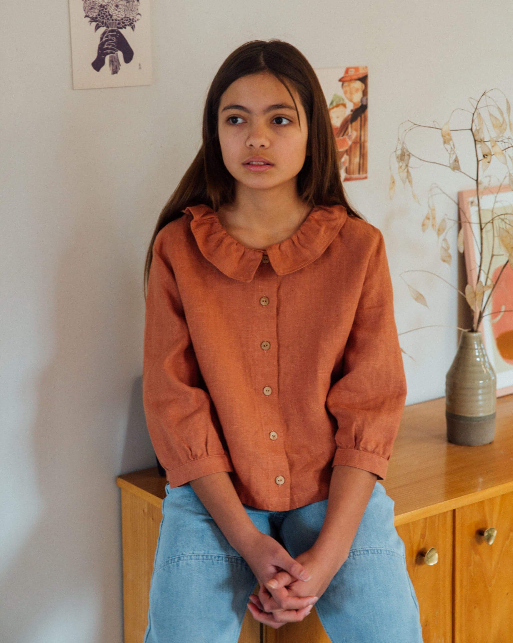 Frill Collar Blouse russet