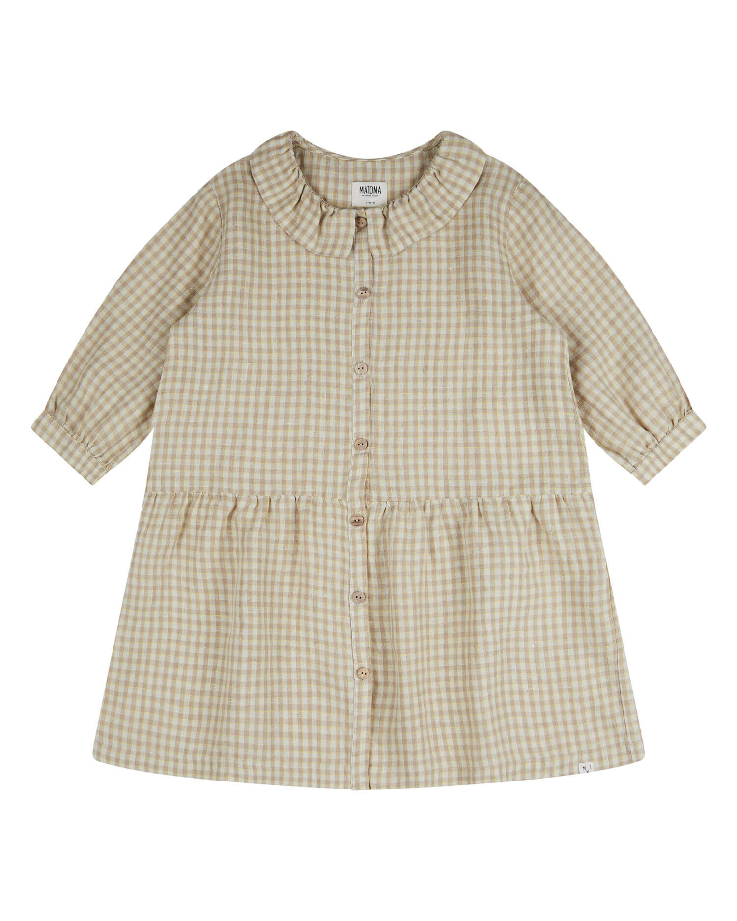 Frill Collar Dress dijon check