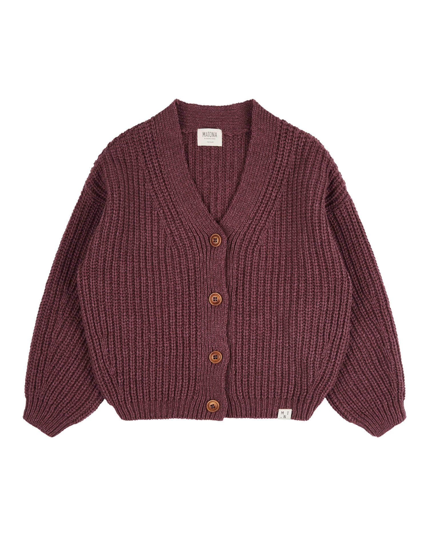 V-Neck Cardigan berry