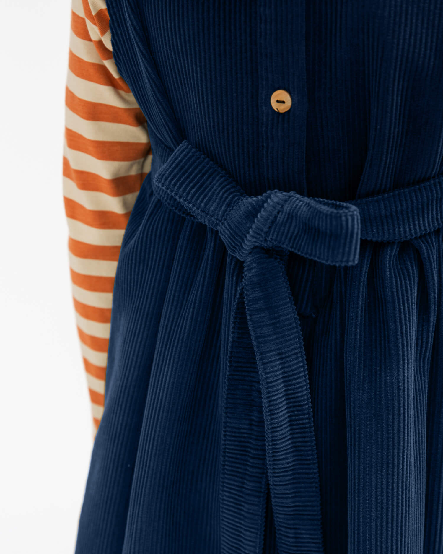 Belted Corduroy Dress anchor blue