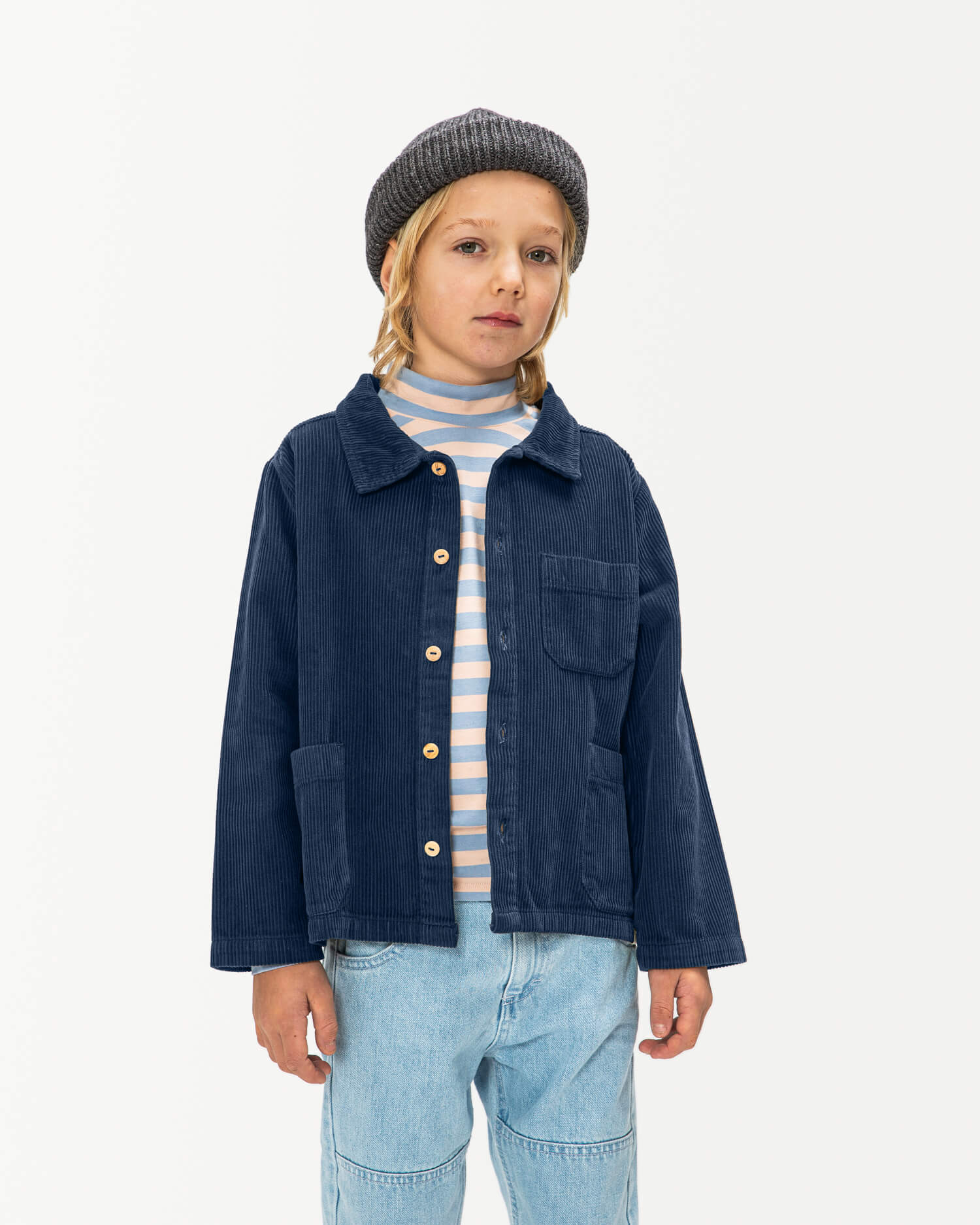 Boxy Corduroy Jacket anchor blue