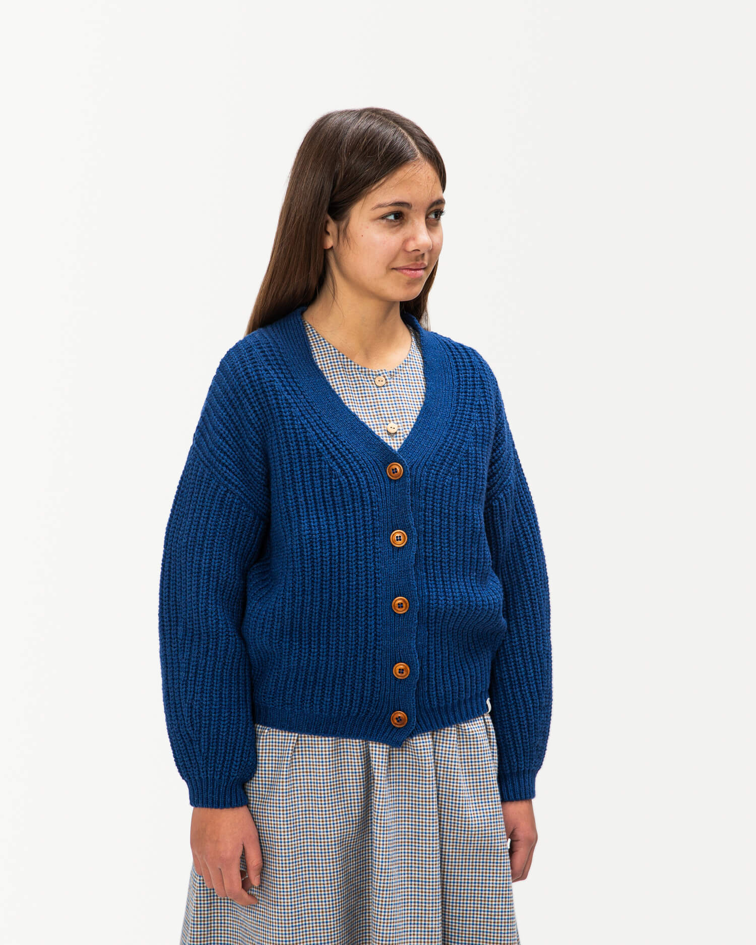 V-Neck Cardigan royal blue